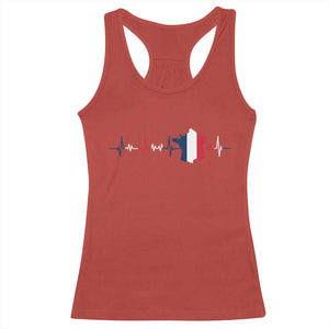 France Heartbeat EKG French Flag Map Racerback Tank Top TS14 Red Print Your Wear