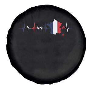 France Heartbeat EKG French Flag Map Spare Tire Cover TS14 Print Your Wear
