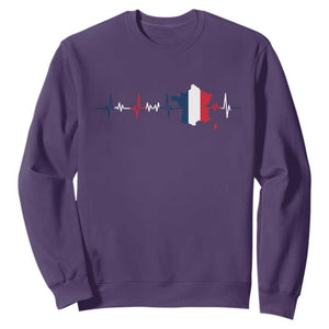 France Heartbeat EKG French Flag Map Sweatshirt TS14 Purple Print Your Wear