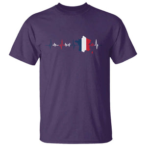France Heartbeat EKG French Flag Map T Shirt TS14 Purple Print Your Wear