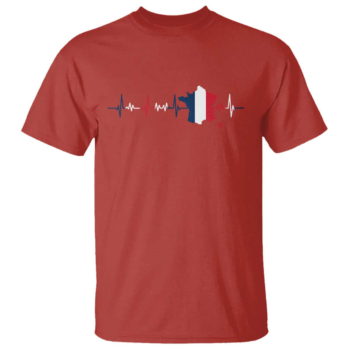 France Heartbeat EKG French Flag Map T Shirt TS14 Print Your Wear