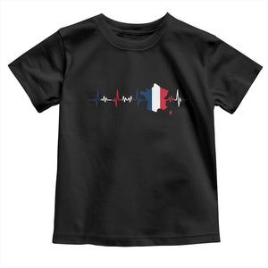 France Heartbeat EKG French Flag Map Toddler T Shirt TS14 Black Print Your Wear