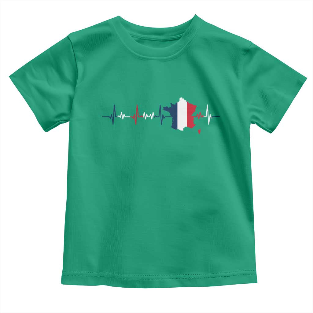 France Heartbeat EKG French Flag Map Toddler T Shirt TS14 Irish Green Print Your Wear