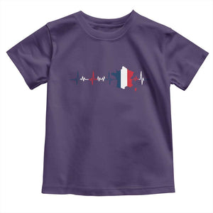 France Heartbeat EKG French Flag Map Toddler T Shirt TS14 Purple Print Your Wear