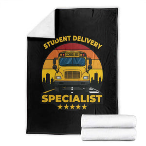 School Bus Driver Throw Blanket Student Delivery Specialist TS14 Black Print Your Wear