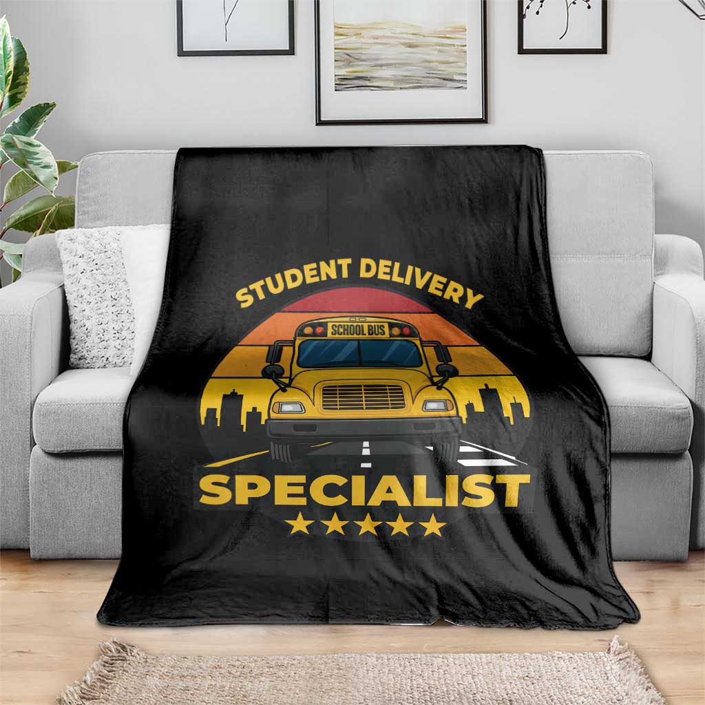 School Bus Driver Throw Blanket Student Delivery Specialist TS14 Print Your Wear