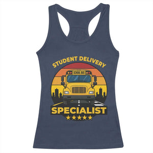 School Bus Driver Racerback Tank Top Student Delivery Specialist TS14 Navy Print Your Wear