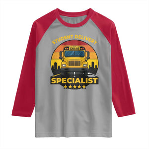 School Bus Driver Raglan Shirt Student Delivery Specialist TS14 Sport Gray Red Print Your Wear