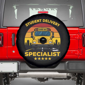 School Bus Driver Spare Tire Cover Student Delivery Specialist TS14 Black Print Your Wear
