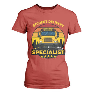 School Bus Driver T Shirt For Women Student Delivery Specialist TS14 Red Print Your Wear