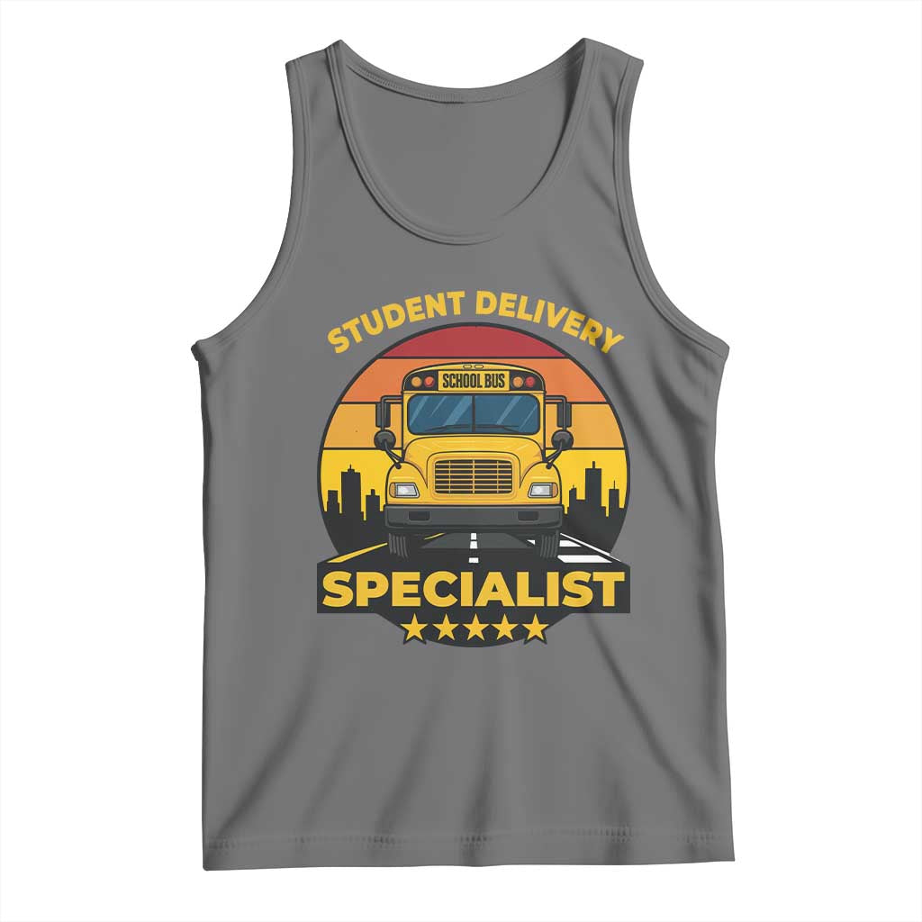 School Bus Driver Tank Top Student Delivery Specialist TS14 Black Heather Print Your Wear