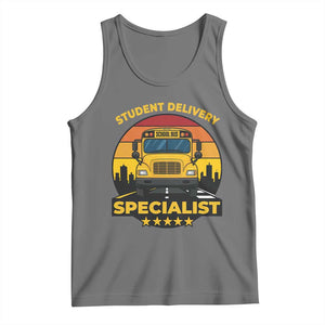 School Bus Driver Tank Top Student Delivery Specialist TS14 Black Heather Print Your Wear