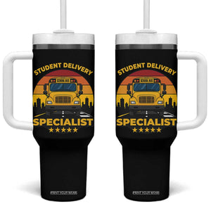 School Bus Driver Tumbler With Handle Student Delivery Specialist TS14 One Size: 40 oz Black Print Your Wear