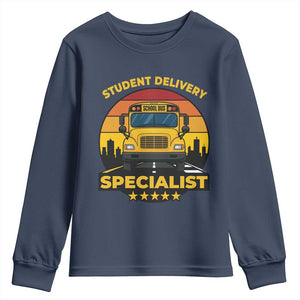 School Bus Driver Youth Sweatshirt Student Delivery Specialist TS14 Navy Print Your Wear