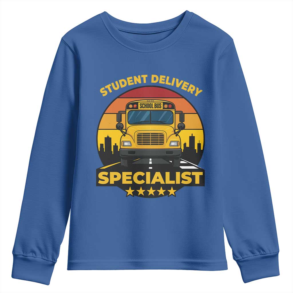 School Bus Driver Youth Sweatshirt Student Delivery Specialist TS14 Royal Blue Print Your Wear