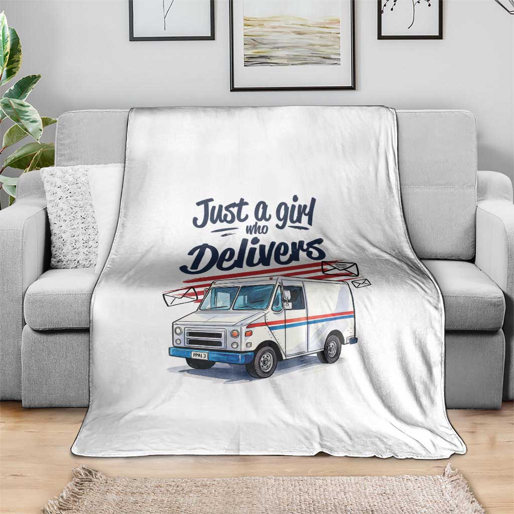 Funny Postal Worker Throw Blanket Just A Girl Who Delivers TS14 Print Your Wear