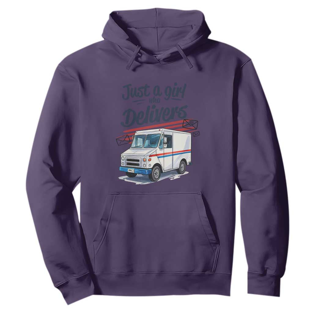 Funny Postal Worker Hoodie Just A Girl Who Delivers TS14 Purple Print Your Wear