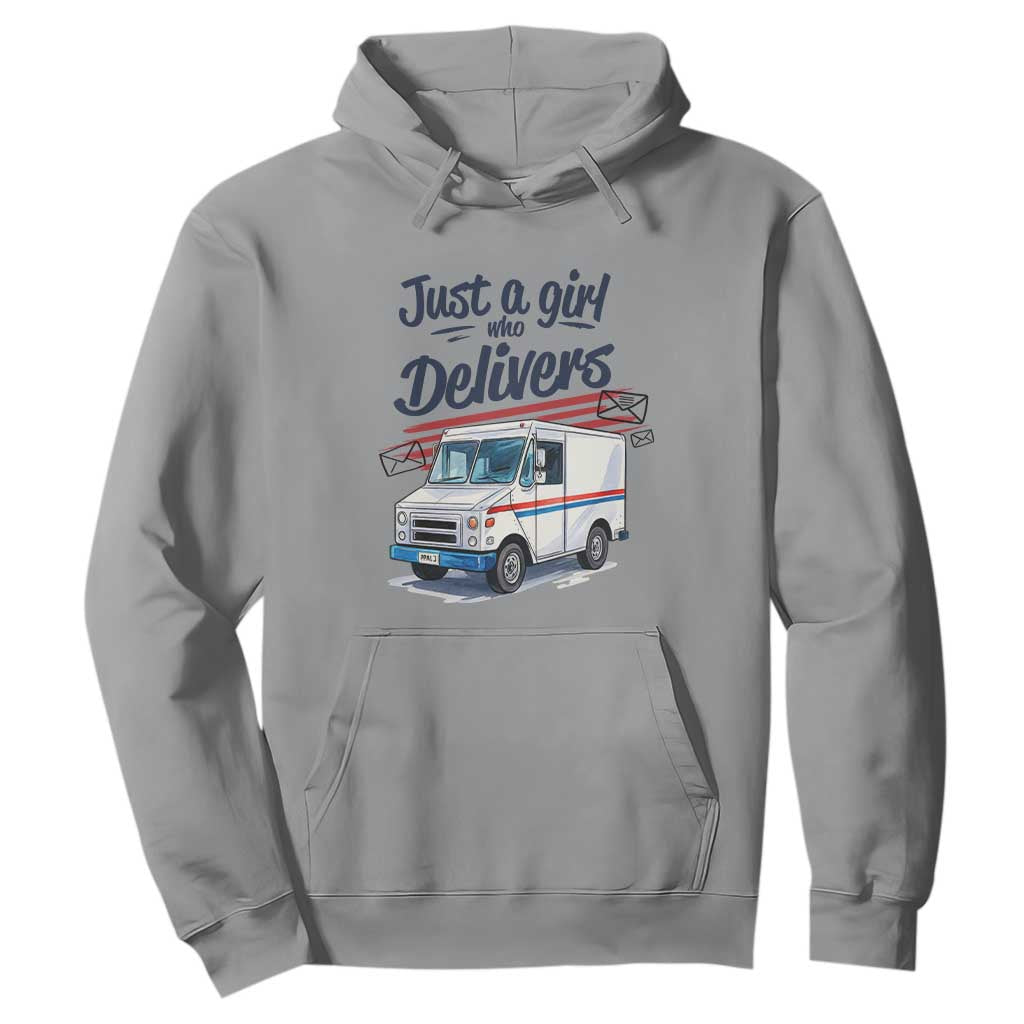 Funny Postal Worker Hoodie Just A Girl Who Delivers TS14 Sport Gray Print Your Wear