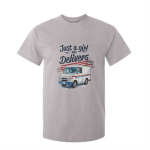 Funny Postal Worker T Shirt For Kid Just A Girl Who Delivers TS14 Ice Gray Print Your Wear