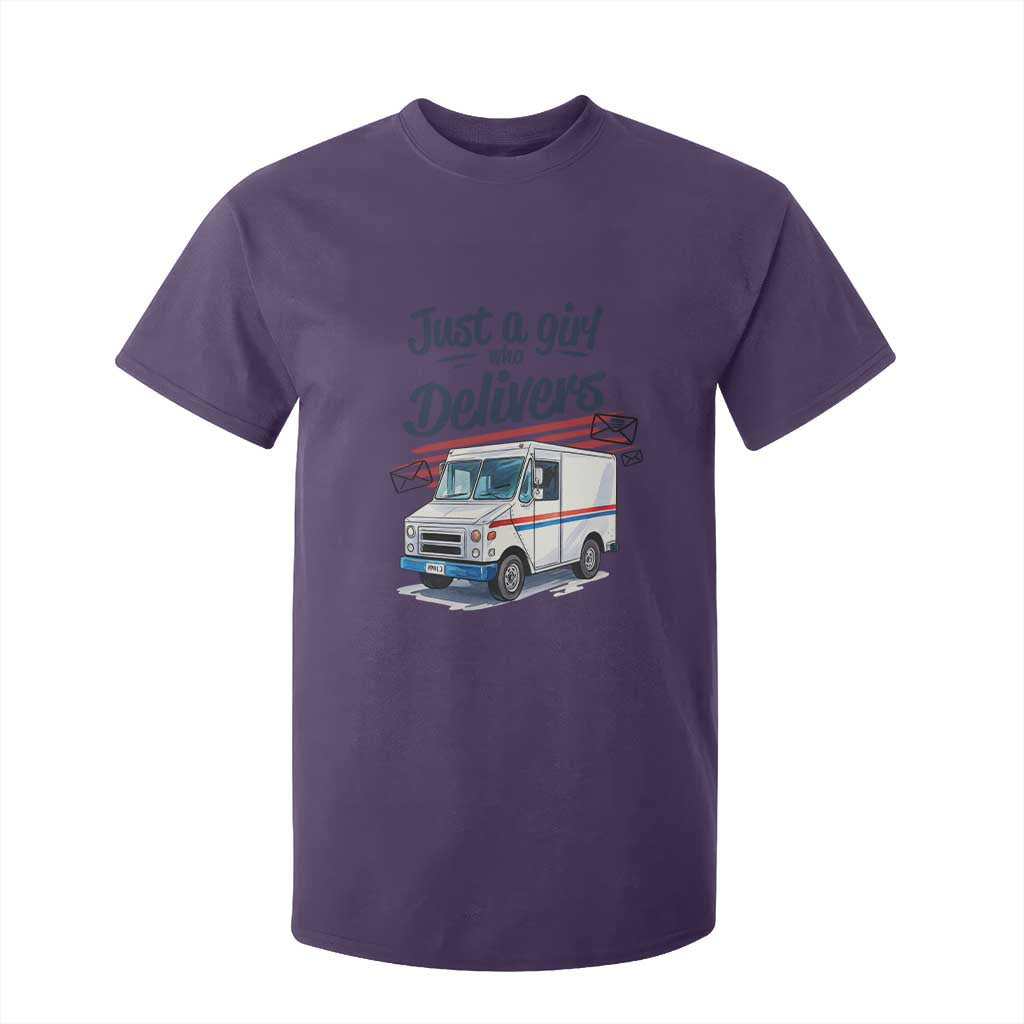 Funny Postal Worker T Shirt For Kid Just A Girl Who Delivers TS14 Purple Print Your Wear