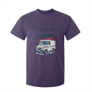 Funny Postal Worker T Shirt For Kid Just A Girl Who Delivers TS14 Purple Print Your Wear