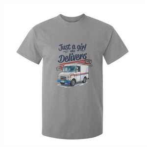 Funny Postal Worker T Shirt For Kid Just A Girl Who Delivers TS14 Sport Gray Print Your Wear