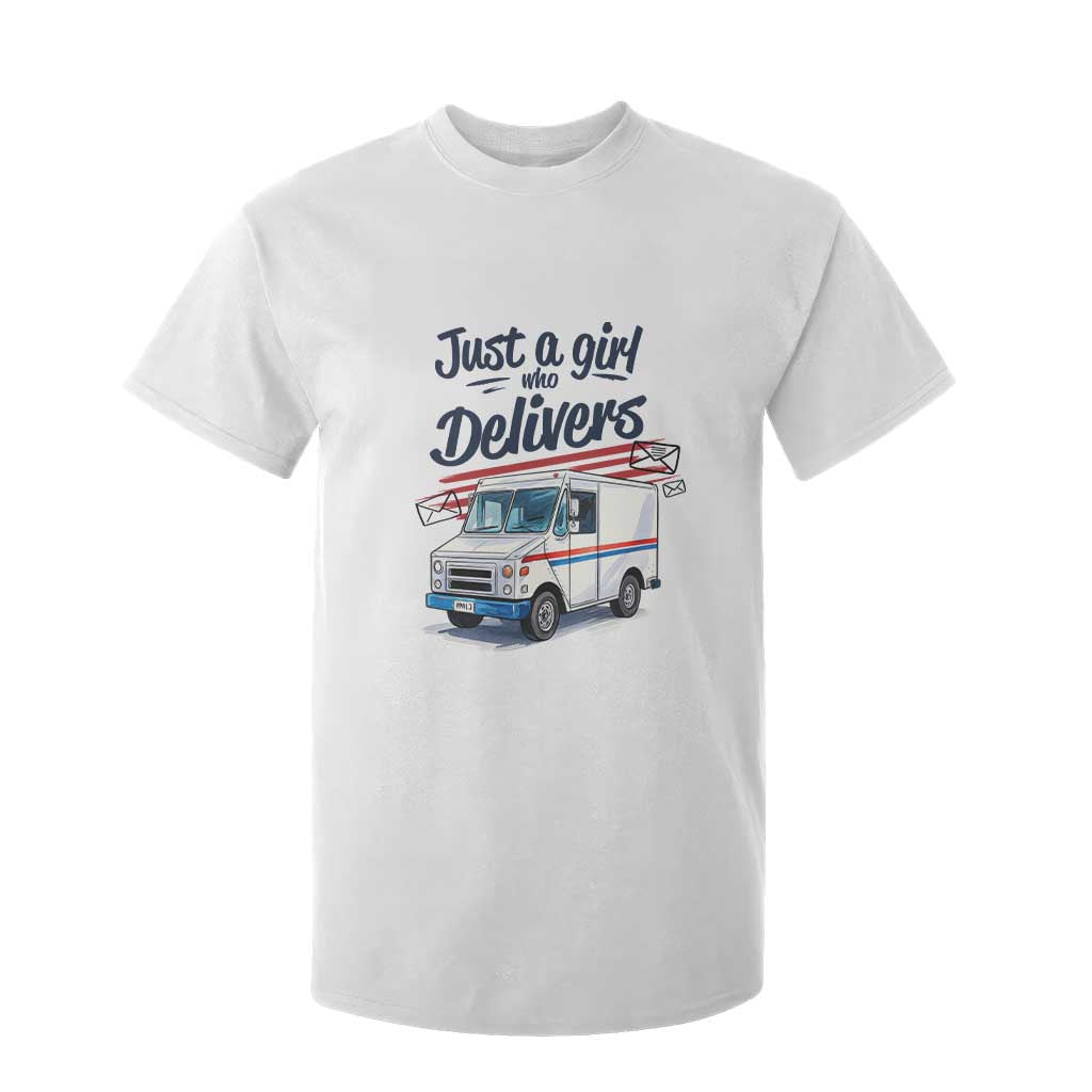 Funny Postal Worker T Shirt For Kid Just A Girl Who Delivers TS14 White Print Your Wear