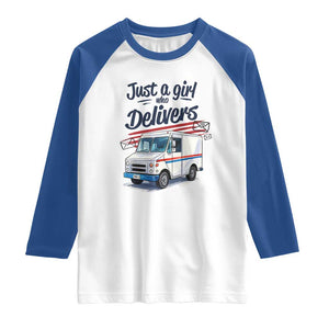 Funny Postal Worker Raglan Shirt Just A Girl Who Delivers TS14 White Royal Print Your Wear