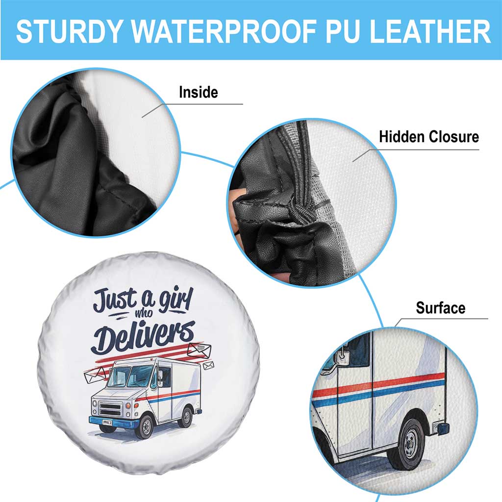 Funny Postal Worker Spare Tire Cover Just A Girl Who Delivers TS14 Print Your Wear