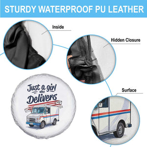 Funny Postal Worker Spare Tire Cover Just A Girl Who Delivers TS14 Print Your Wear