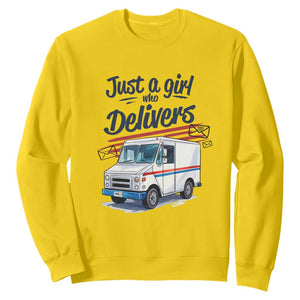 Funny Postal Worker Sweatshirt Just A Girl Who Delivers TS14 Daisy Print Your Wear