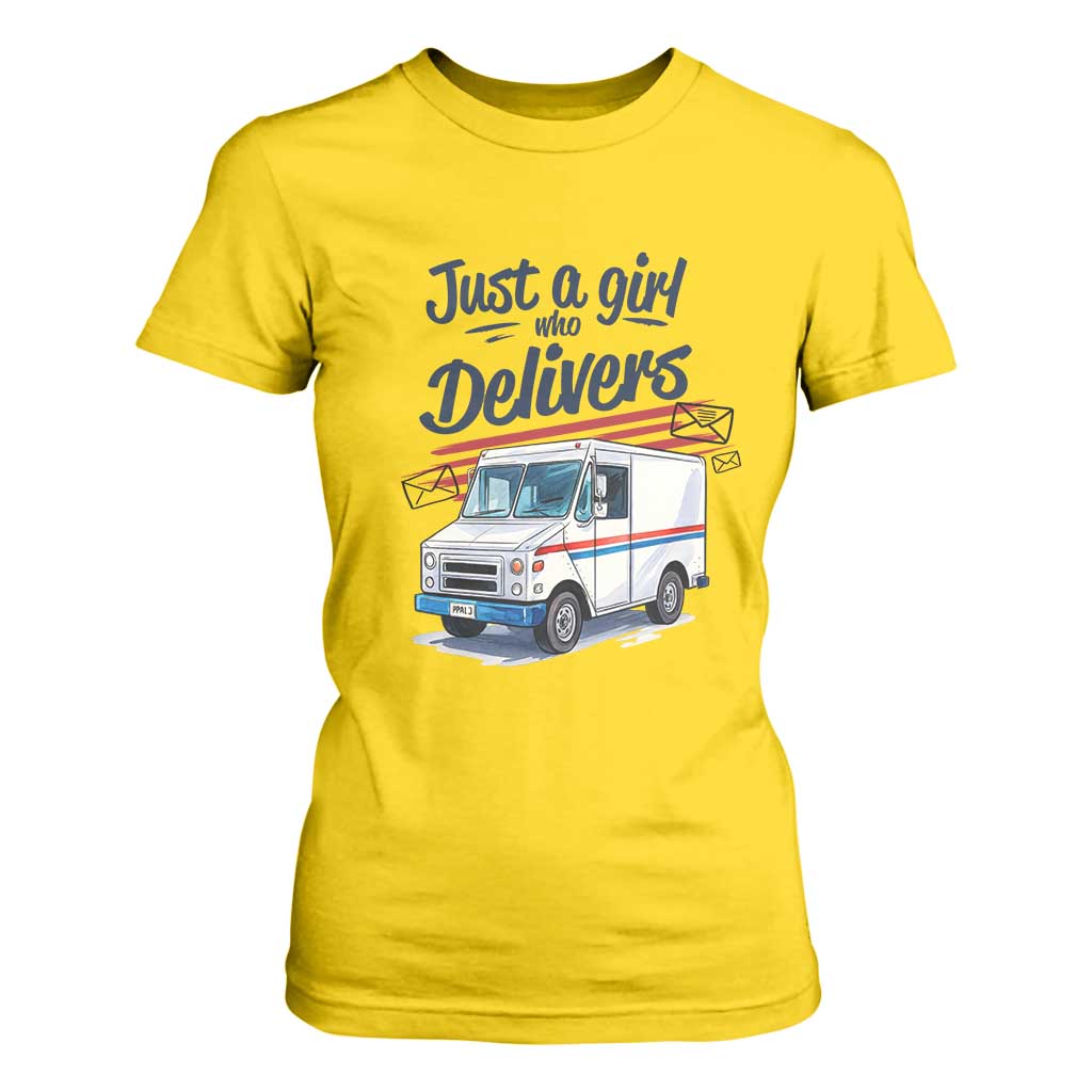 Funny Postal Worker T Shirt For Women Just A Girl Who Delivers TS14 Daisy Print Your Wear