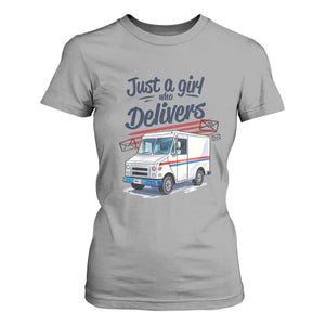 Funny Postal Worker T Shirt For Women Just A Girl Who Delivers TS14 Sport Gray Print Your Wear