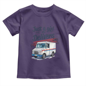 Funny Postal Worker Toddler T Shirt Just A Girl Who Delivers TS14 Purple Print Your Wear
