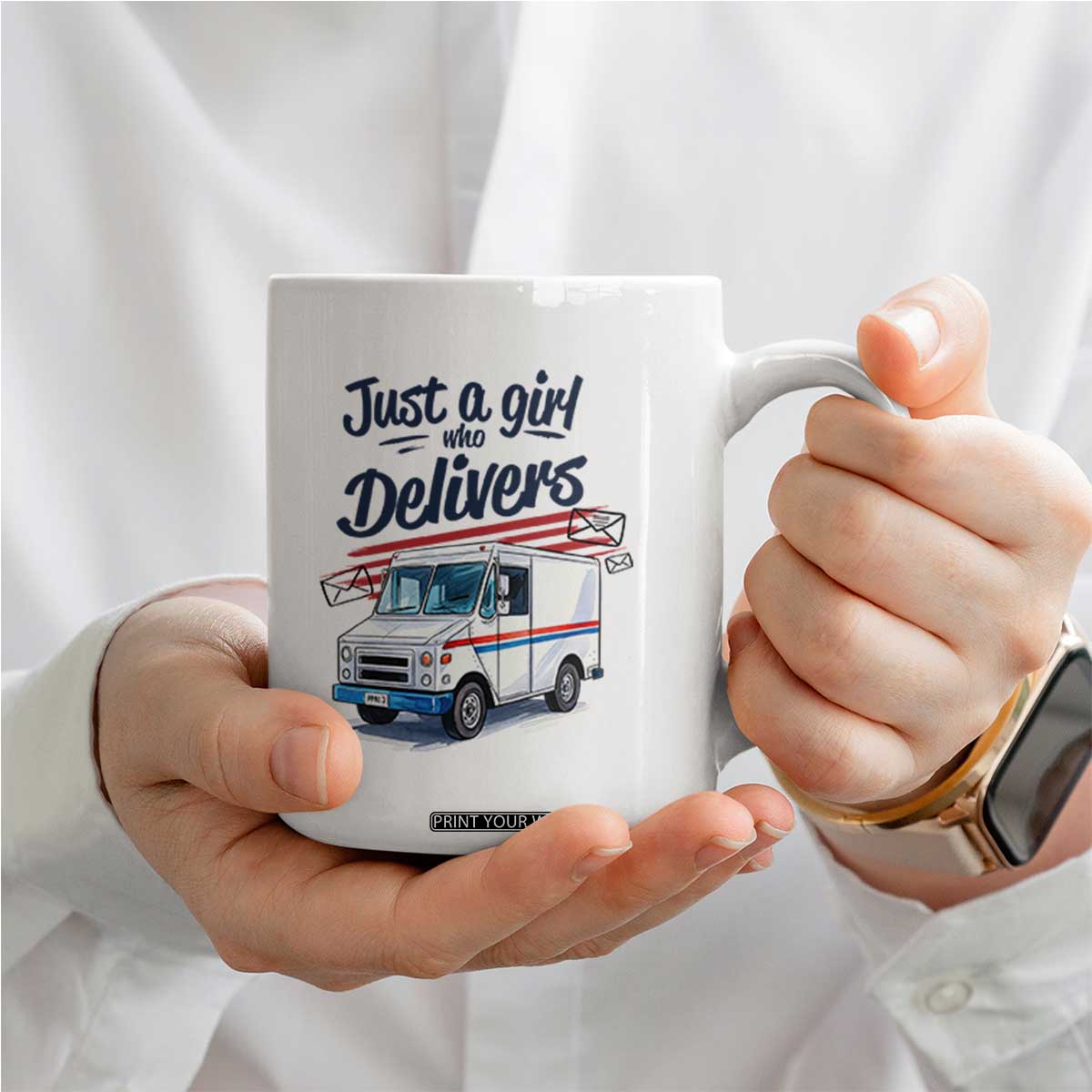Funny Postal Worker Coffee Mug Just A Girl Who Delivers TS14 Print Your Wear