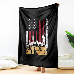 Gold Miner Patriotic American Flag Throw Blanket TS14 Print Your Wear