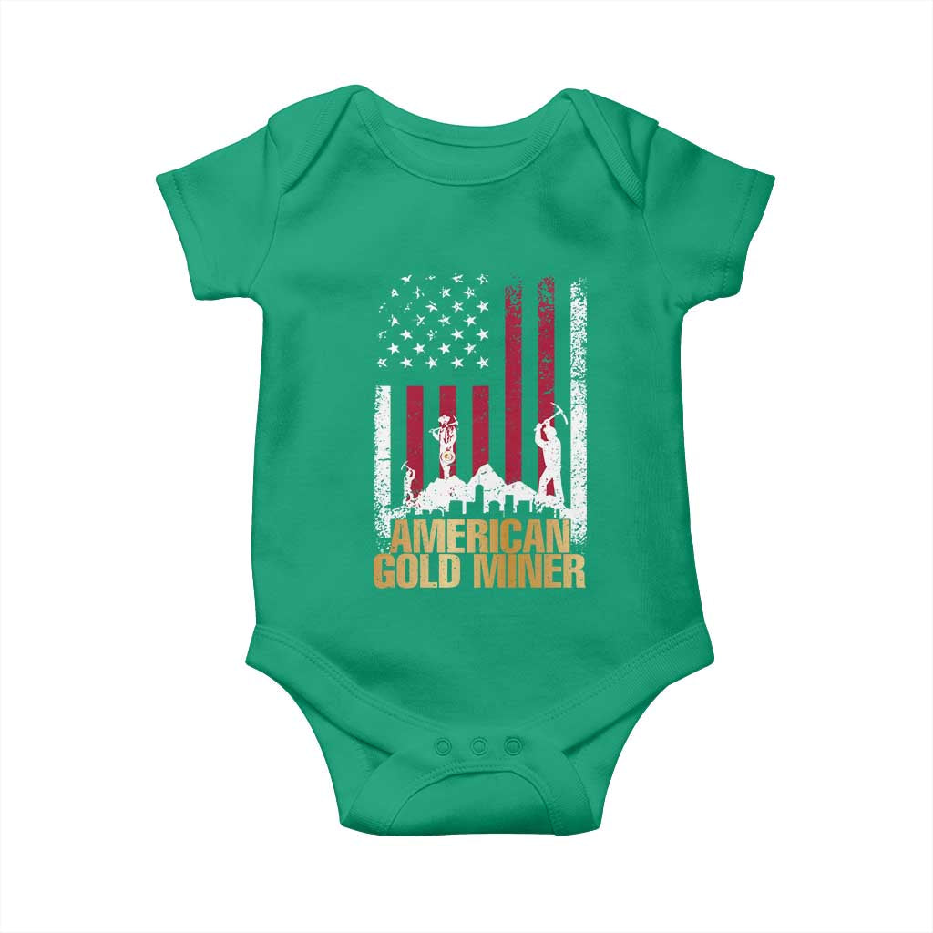 Gold Miner Patriotic American Flag Baby Onesie TS14 Irish Green Print Your Wear