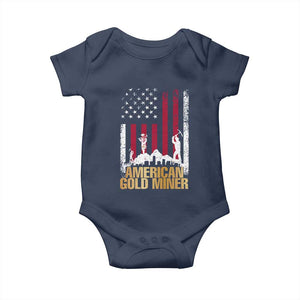 Gold Miner Patriotic American Flag Baby Onesie TS14 Navy Print Your Wear