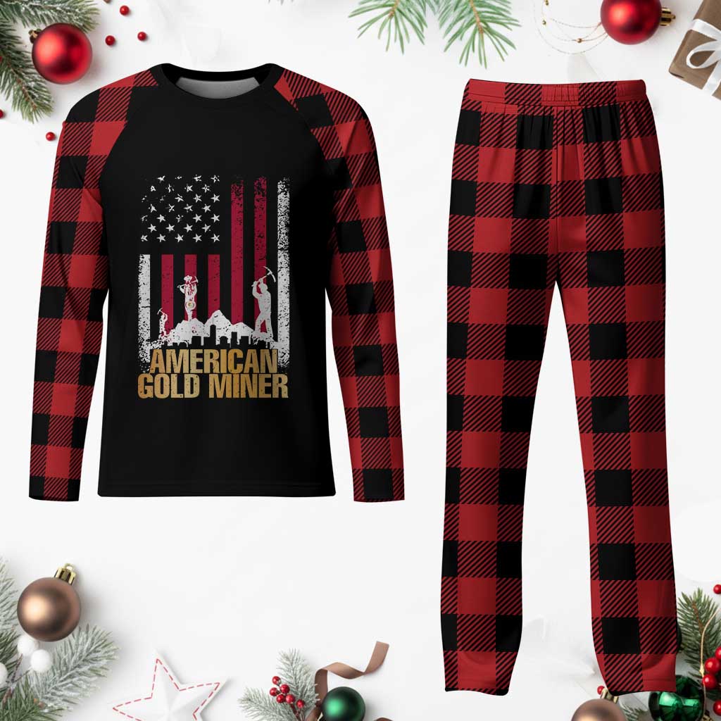 Gold Miner Patriotic American Flag Plaid Pajama Set TS14 Buffalo Plaid Print Your Wear