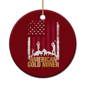 Gold Miner Patriotic American Flag Ceramic Ornament TS14 1pc Red Print Your Wear