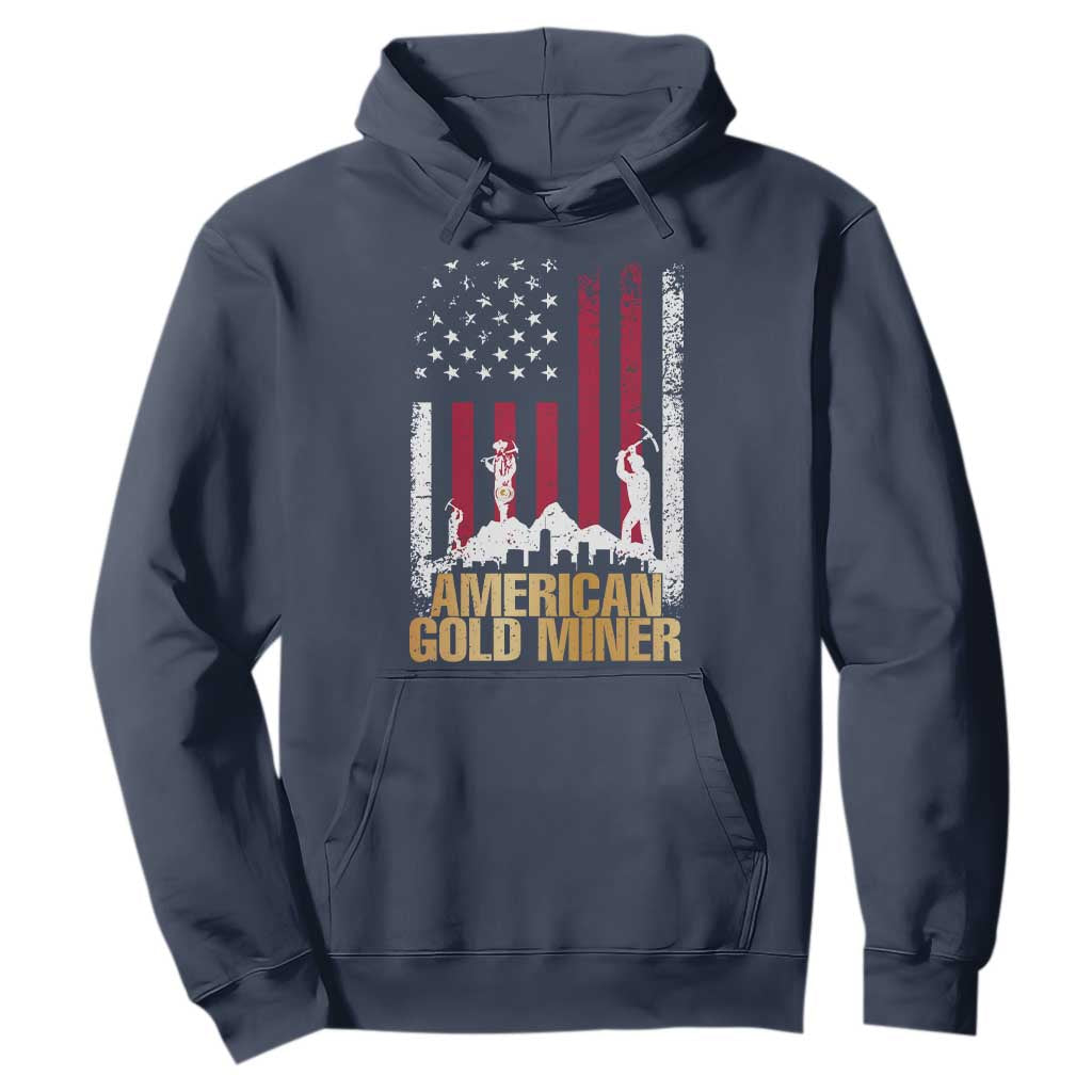 Gold Miner Patriotic American Flag Hoodie TS14 Navy Print Your Wear