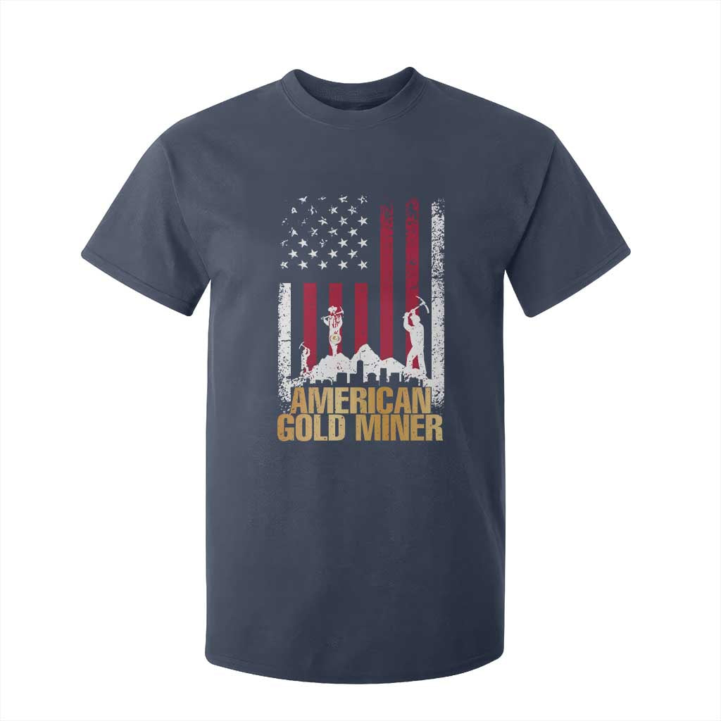 Gold Miner Patriotic American Flag T Shirt For Kid TS14 Navy Print Your Wear