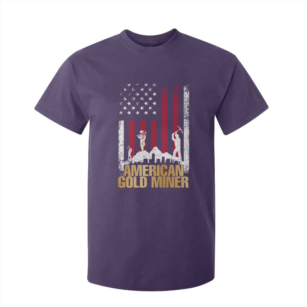 Gold Miner Patriotic American Flag T Shirt For Kid TS14 Purple Print Your Wear