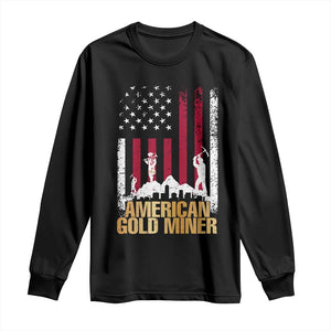 Gold Miner Patriotic American Flag Long Sleeve Shirt TS14 Black Print Your Wear
