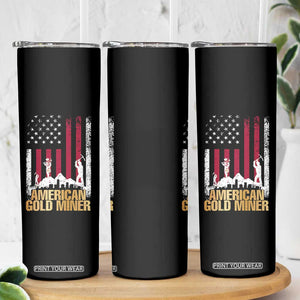 Gold Miner Patriotic American Flag Skinny Tumbler TS14 Print Your Wear