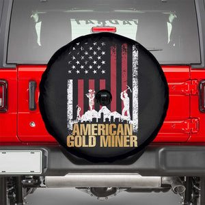 Gold Miner Patriotic American Flag Spare Tire Cover TS14 Black Print Your Wear