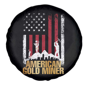 Gold Miner Patriotic American Flag Spare Tire Cover TS14 Print Your Wear