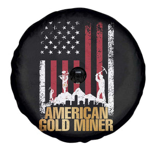 Gold Miner Patriotic American Flag Spare Tire Cover TS14 Print Your Wear