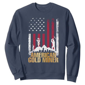 Gold Miner Patriotic American Flag Sweatshirt TS14 Navy Print Your Wear