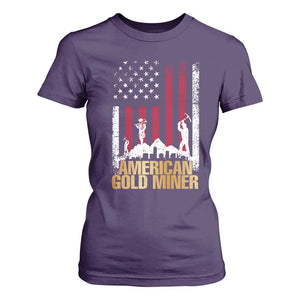 Gold Miner Patriotic American Flag T Shirt For Women TS14 Purple Print Your Wear
